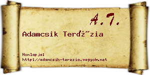Adamcsik Terézia névjegykártya