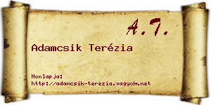 Adamcsik Terézia névjegykártya